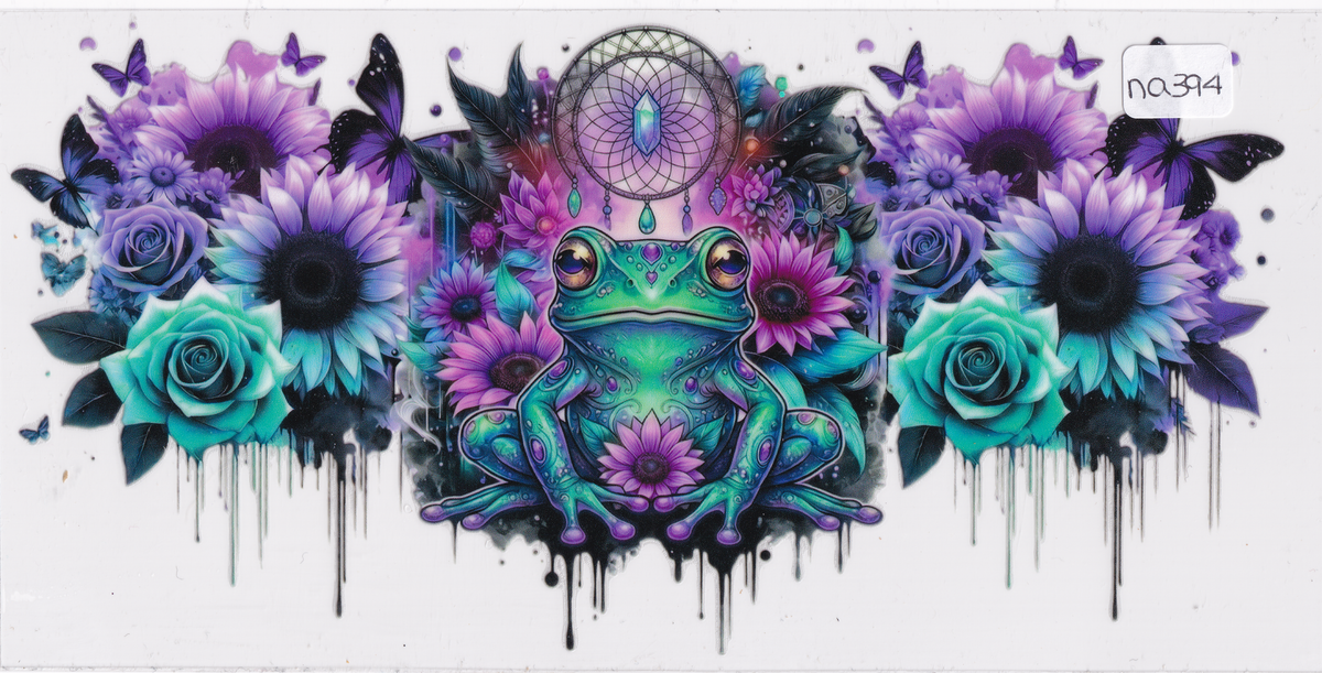 NA394 Frog Flowers Dreamcatcher UVDTF Wrap