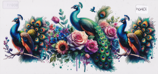 NA401 Bird Flowers UVDTF Wrap