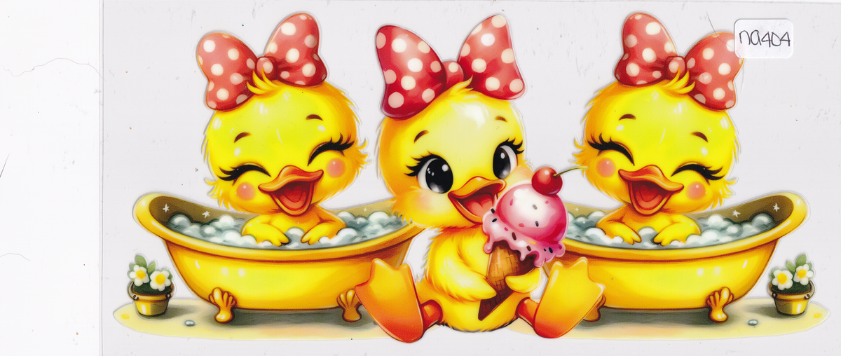 NA404 Cute Ducks Bowties UVDTF Wrap