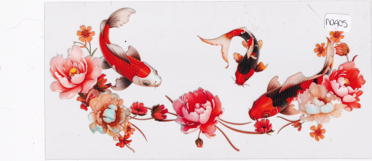 NA405 Fish Flowers UVDTF Wrap
