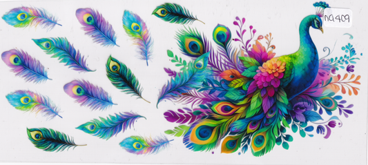 NA409 Peacock Bird UVDTF Wrap