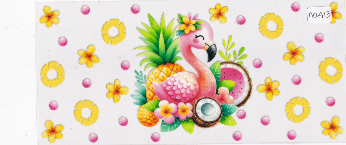 NA413 Pink Flamingo Fruit UVDTF Wrap