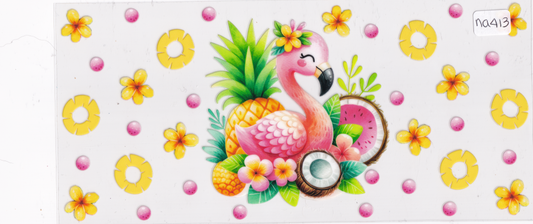 NA413 Pink Flamingo Fruit UVDTF Wrap