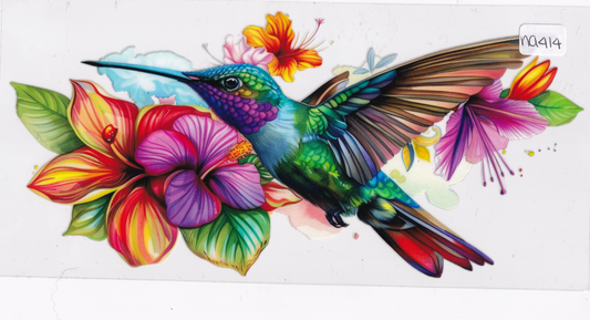 NA414 Humming Bird Flowers UVDTF Wrap