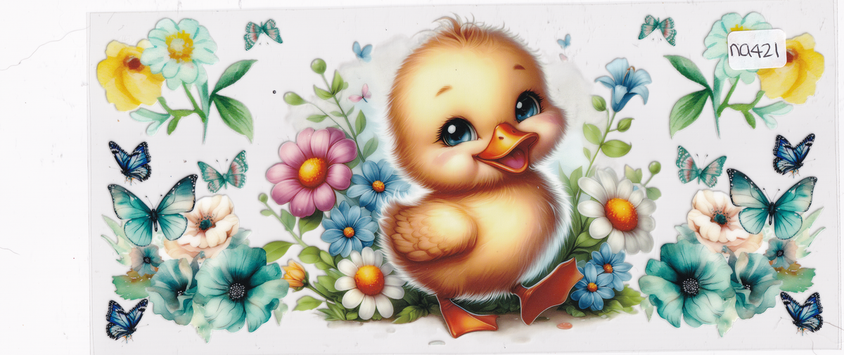 NA421 Flowers Baby Duck UVDTF Wrap
