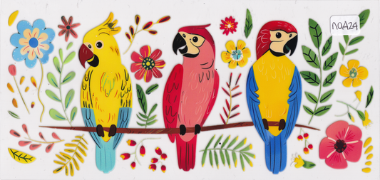NA424 Birds Flowers UVDTF Wrap