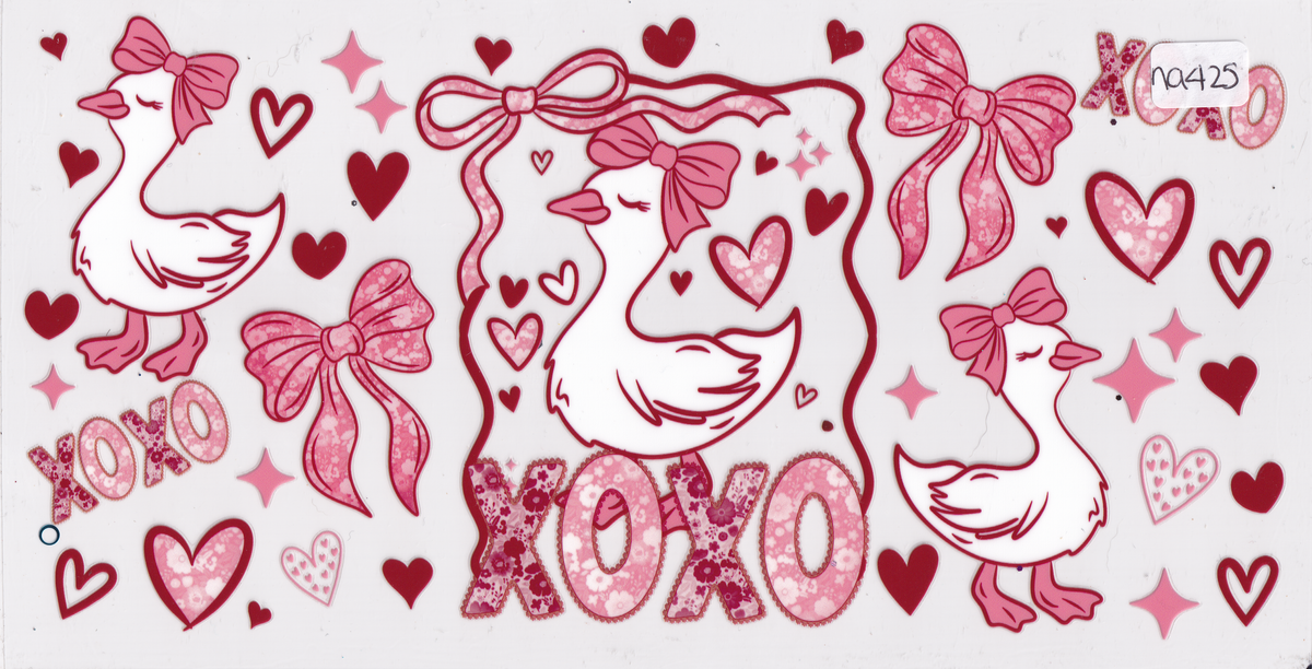 NA425 Hearts Duck Ribbons UVDTF Wrap