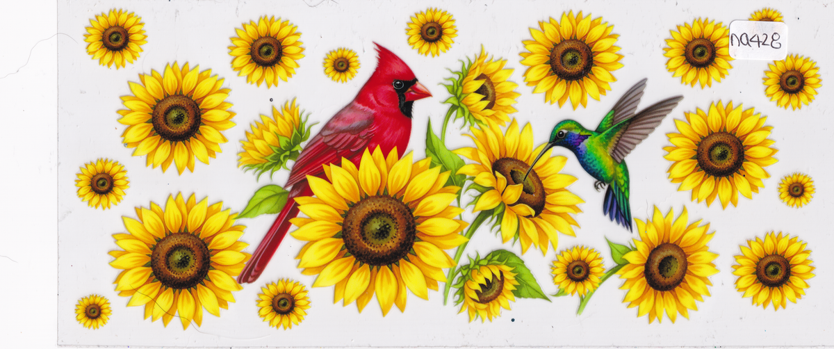 NA428 Birds Flowers UVDTF Wrap