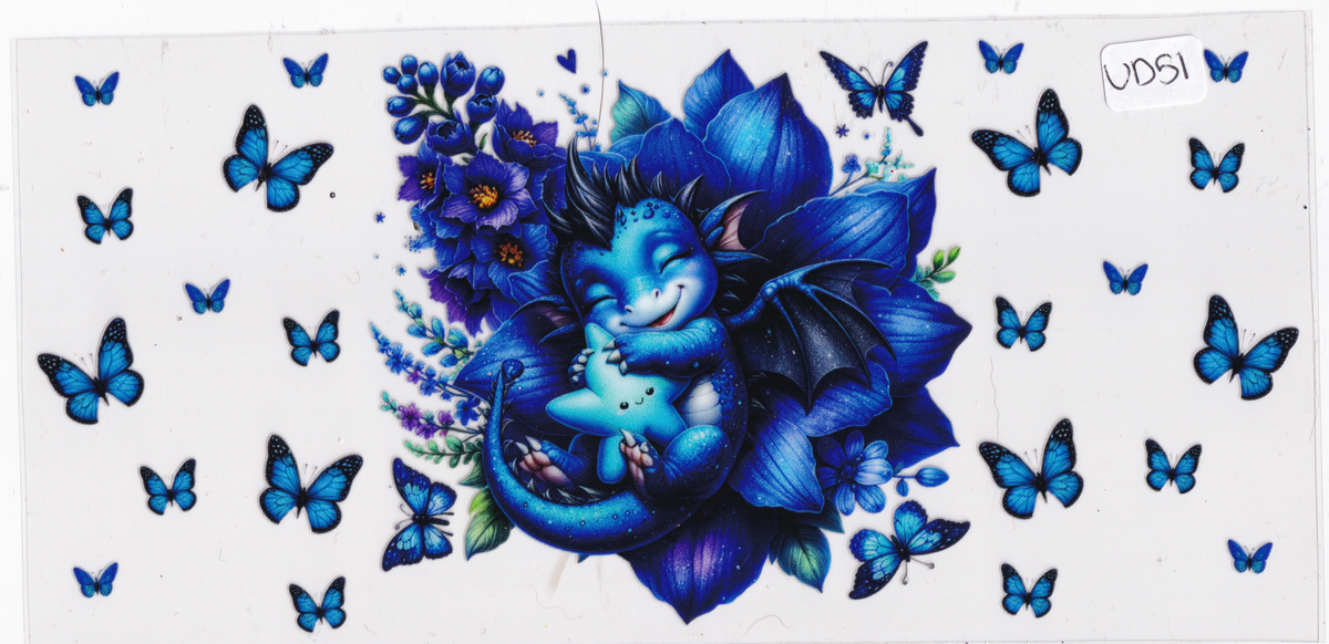 UD51 Cute Dragon Butterflies UVDTF Wrap