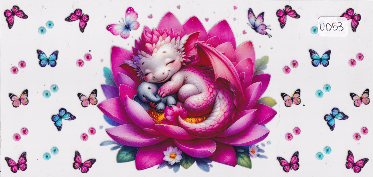 UD53 Cute Dragon Butterflies UVDTF Wrap