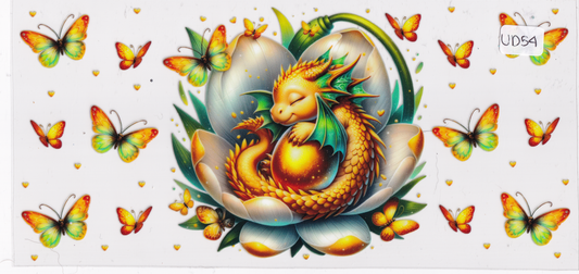 UD54 Cute Dragon Butterflies UVDTF Wrap
