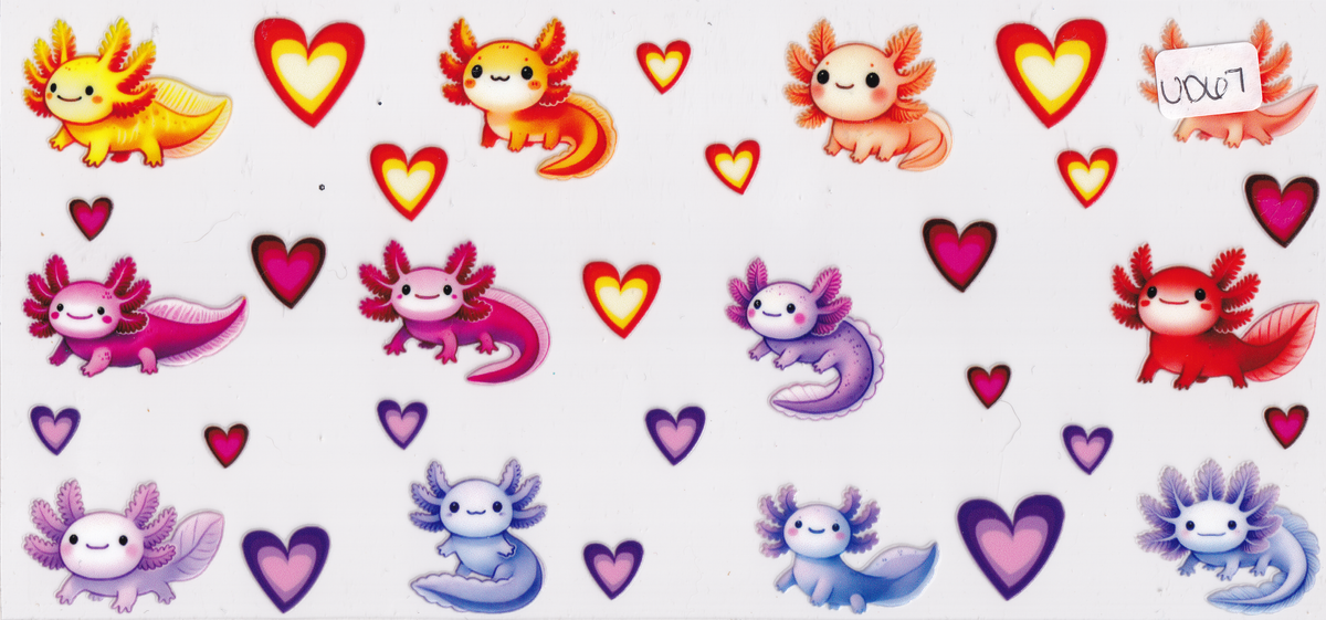 UD67 Axolotl Hearts UVDTF Wrap
