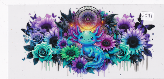 UD71 Axolotl Flowers UVDTF Wrap