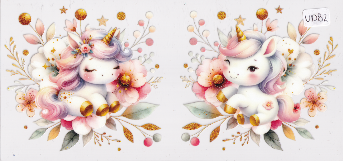 UD82 Unicorn Flowers UVDTF Wrap