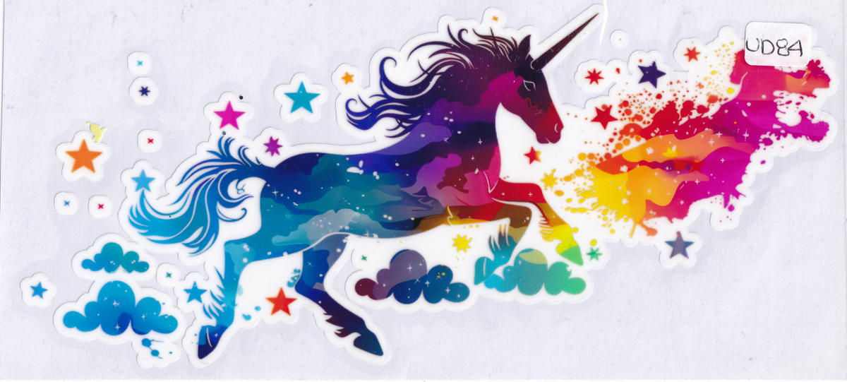 UD84 Glow in the Dark Rainbow Unicorn UVDTF Wrap
