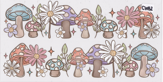 CW82 Mushrooms Flowers UVDTF Wrap