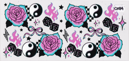 CW84 Flowers Yin and Yang UVDTF Wrap