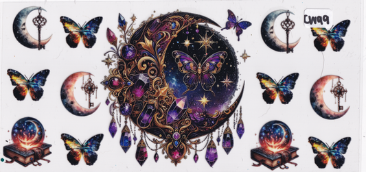 CW99 Butterflies Moon Crystals UVDTF Wrap