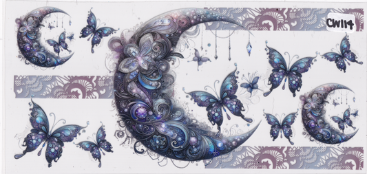 CW114 Moon Butterflies UVDTF Wrap