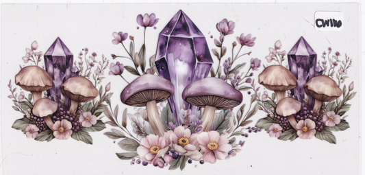CW116 Crystals Mushrooms UVDTF Wrap