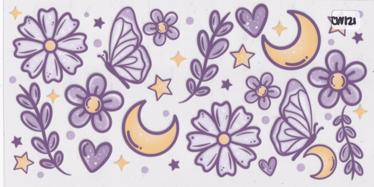 CW121 Flowers Moon UVDTF Wrap