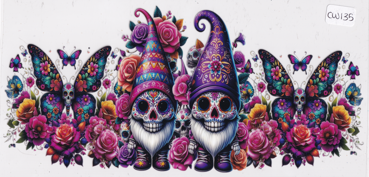 CW135 Cinco De Mayo Gnomes Butterflies UVDTF Wrap