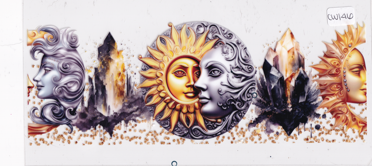 CW146 Crystals Sun Faces UVDTF Wrap