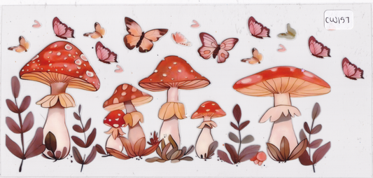 CW157 Mushroom Butterfly UVDTF Wrap