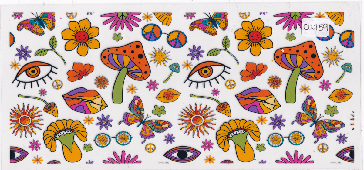 CW159 Mushroom Eye Flowers UVDTF Wrap