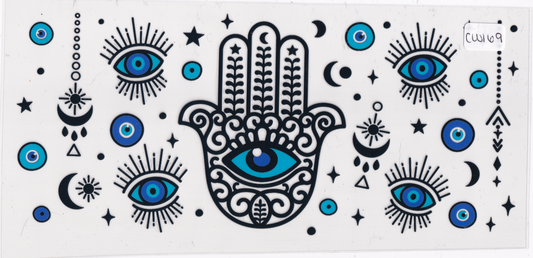 CW169 Hamsa Hand Evil Eye UVDTF Wrap