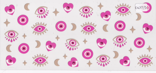 CW173 Pink Evil Eye UVDTF Wrap