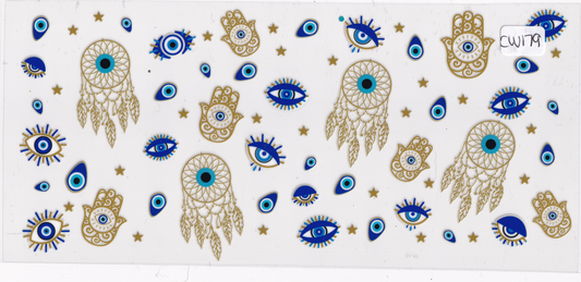 CW179 Evil Eye Hamsa Hand Dreamcatcher UVDTF Wrap