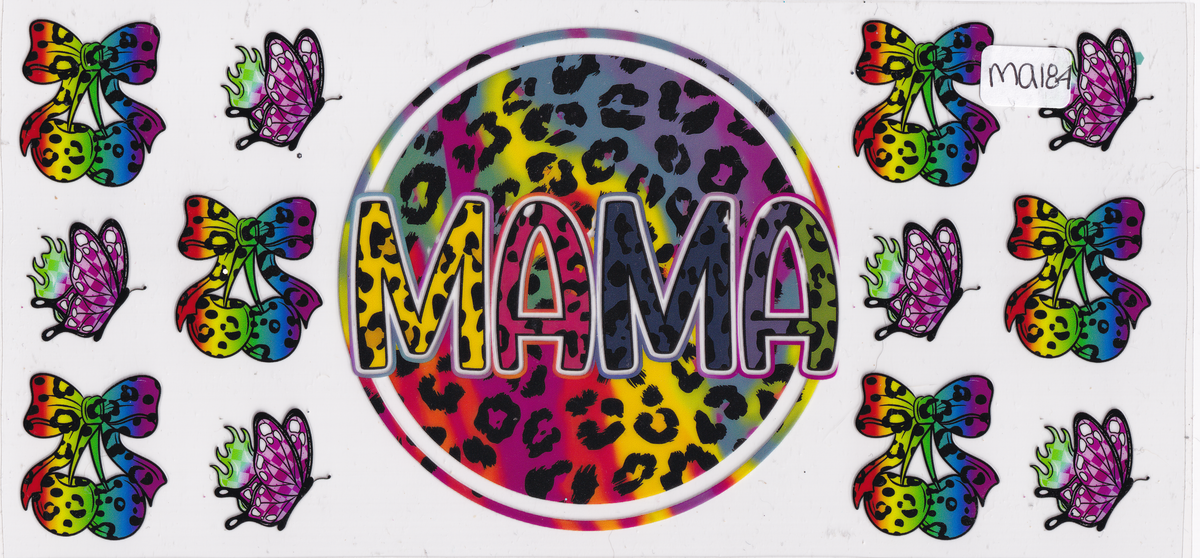 MA184 Mama Ribbon Butterfly UVDTF Wrap