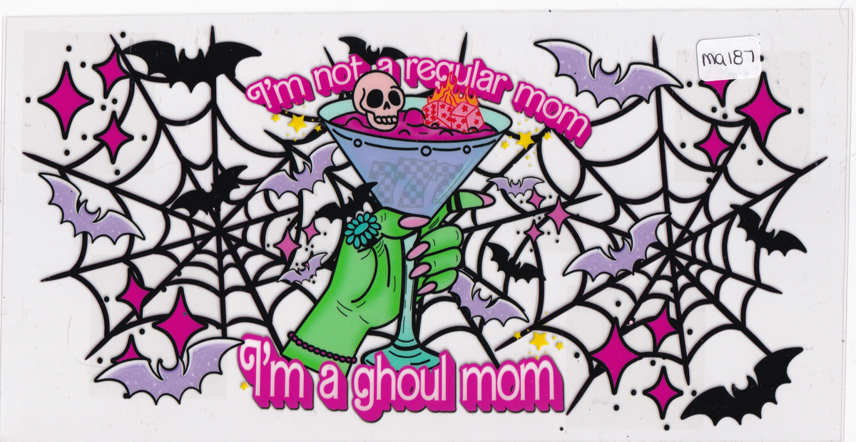 MA187 Halloween Mama Mom Ghoul Bats Drinks UVDTF Wrap