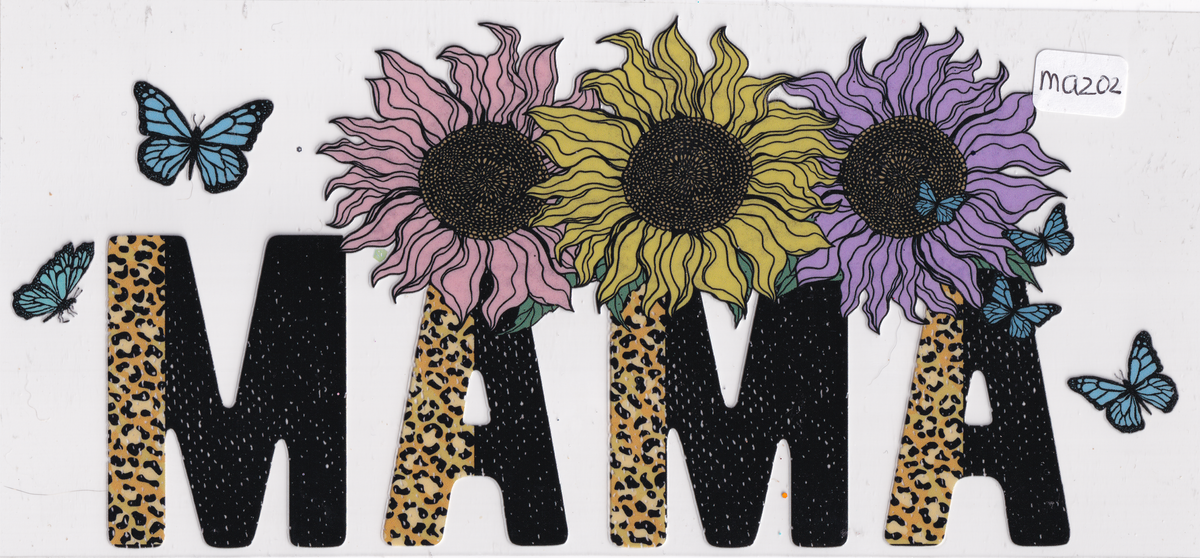 MA202 Mama Flowers Butterfly UVDTF Wrap