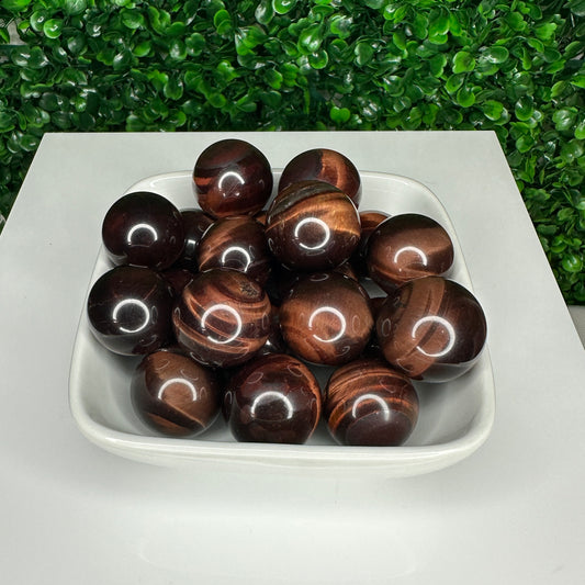 Small Red Tigers Eye Mini Spheres